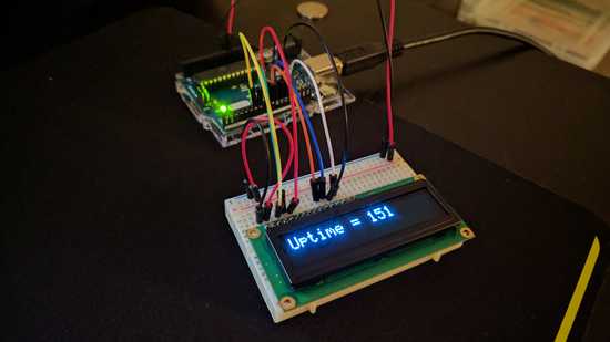 Arduino wired to the OLED